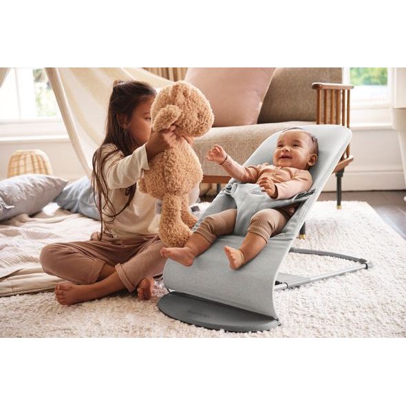 BABYBJORN BABYBJORN LEHÁTKO BLISS WOVEN LIGHT GRAY MÉLANGE - LEHÁTKA A HOUPADLA - SPINKÁNÍ