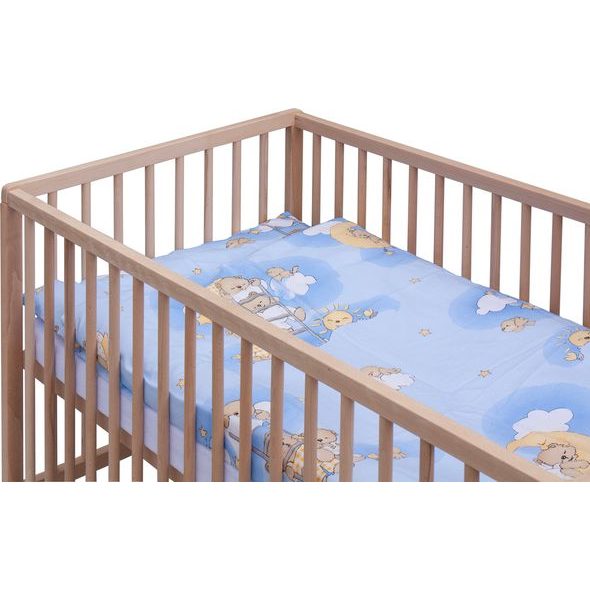 SCARLETT DĚTSKÁ POSTÝLKA S KOMPLETNÍ VÝBAVOU SCARLETT 120X60CM MRÁČEK MODRÁ - DŘEVĚNÉ POSTÝLKY - SPINKÁNÍ