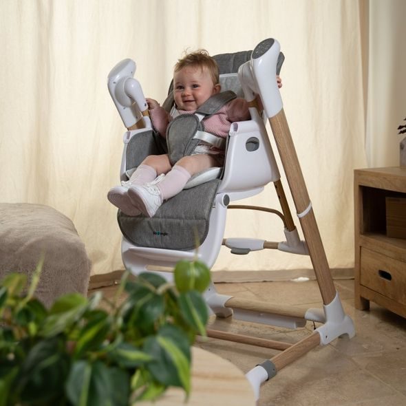 BO JUNGLE JÍDELNÍ ŽIDLIČKA B-SWINGING CHAIR PURE WHITE 2V1 - JÍDELNÍ ŽIDLIČKY PLASTOVÉ - KRMENÍ