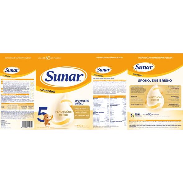 SUNAR 8X COMPLEX 5 MLÉKO KOJENECKÉ 600G - KOJENECKÁ MLÉKA - KRMENÍ