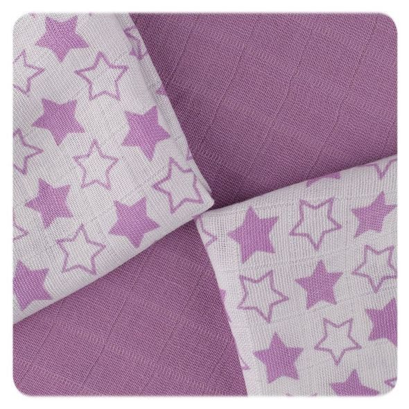 KIKKO BAMBUSOVÉ UBROUSKY XKKO BMB 30X30 LITTLE STARS LILAC MIX - BRYNDÁKY - KRMENÍ