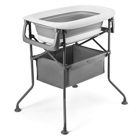 KINDERKRAFT STOLEK PŘEBALOVACÍ S VANIČKOU BUBBLY GREY - PŘEBALOVACÍ PULTY - PŘEBALOVÁNÍ