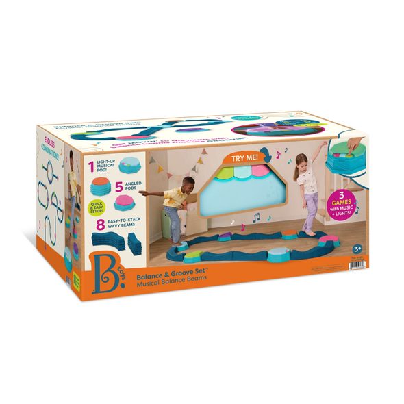 B-TOYS PŘEKÁŽKOVÁ DRÁHA SE STUPÍNKY HUDEBNÍ BALANCE & GROOVE - STAVEBNICE A PUZZLE - PRO DĚTI