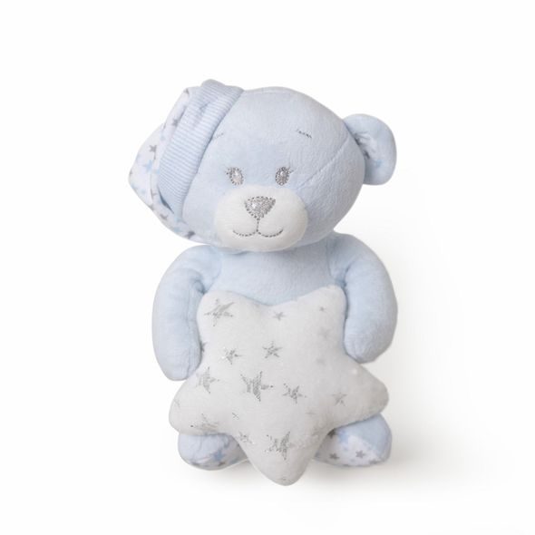 INTERBABY DEKA MĚKKÁ KULIČKY + PŘÍTULKA + MEDVÍDEK - MODRÁ - DĚTSKÉ DEKY PRO MIMINKA - SPINKÁNÍ