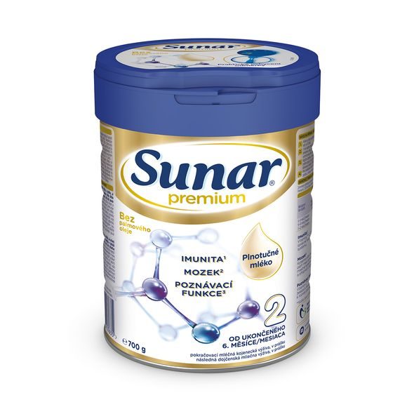 SUNAR 6X PREMIUM 2 MLÉKO POKRAČOVACÍ 700G - KOJENECKÁ MLÉKA - KRMENÍ