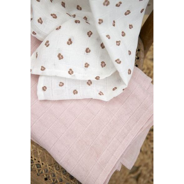 MEYCO MUŠELÍNOVÉ PLENY 3-BALENÍ - MINI PANTHER SOFT PINK - LÁTKOVÉ PLENY SKLÁDANÉ - PŘEBALOVÁNÍ