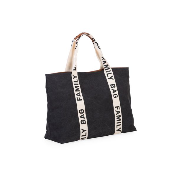 CHILDHOME CESTOVNÍ TAŠKA FAMILY BAG CANVAS BLACK - CESTOVNÍ TAŠKY NA KOČÁREK - KOČÁRKY A PŘÍSLUŠENSTVÍ
