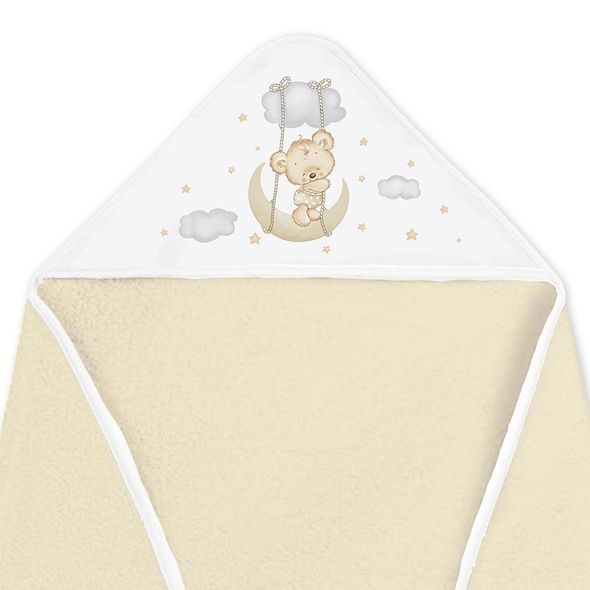 INTERBABY OSUŠKA FROTÉ MEDVÍDEK NA HOUPAČCE + BRYNDÁK - KRÉMOVÁ - OSUŠKY A DĚTSKÉ ŽUPANY - KOUPÁNÍ A ZDRAVÍ