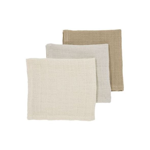 MEYCO MUŠELÍNOVÁ PLENA-ŽÍNKA 3-BALENÍ - SOFT SAND/GREIGE/TAUPE - ŽÍNKY A HOUBIČKY - KOUPÁNÍ A ZDRAVÍ