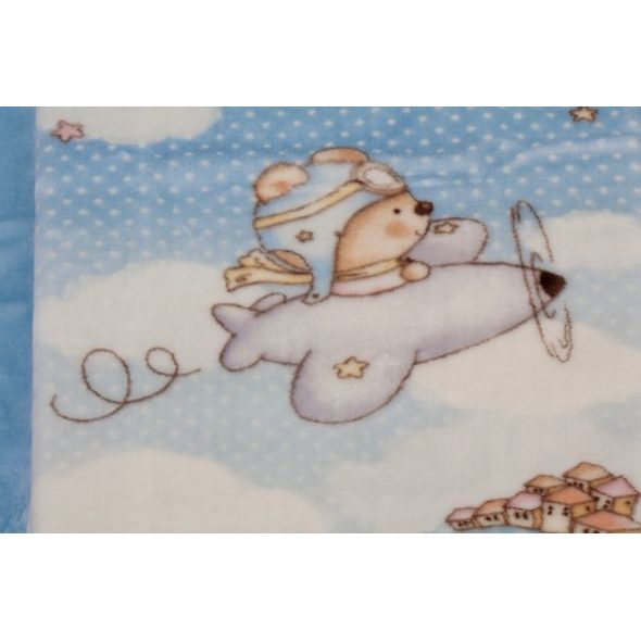 SCARLETT ŠPANĚLSKÁ DEKA 6378 MODRÁ 80X110CM - DĚTSKÉ DEKY PRO MIMINKA - SPINKÁNÍ