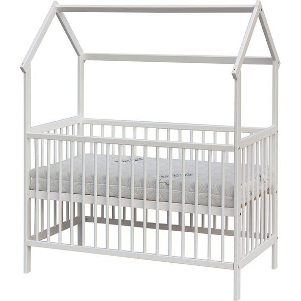 SCARLETT DĚTSKÁ POSTÝLKA DOMEČEK RIKA S VYNDAVACÍMI PŘÍČKAMI BOROVICE BÍLÁ 120 X 60 CM - DŘEVĚNÉ POSTÝLKY - SPINKÁNÍ