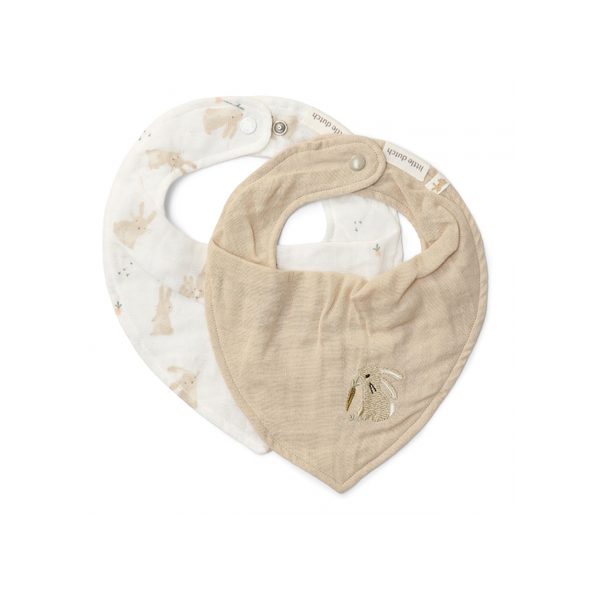 LITTLE DUTCH BRYNDÁČEK BANDANA 2 KS BABY BUNNY - BRYNDÁKY - KRMENÍ