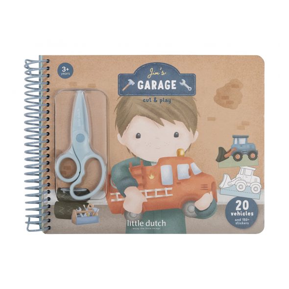LITTLE DUTCH KNIHA S VYSTŘIHOVACÍMI AUTY JIM - VÝTVARNÉ POMŮCKY A HRAČKY - PRO DĚTI