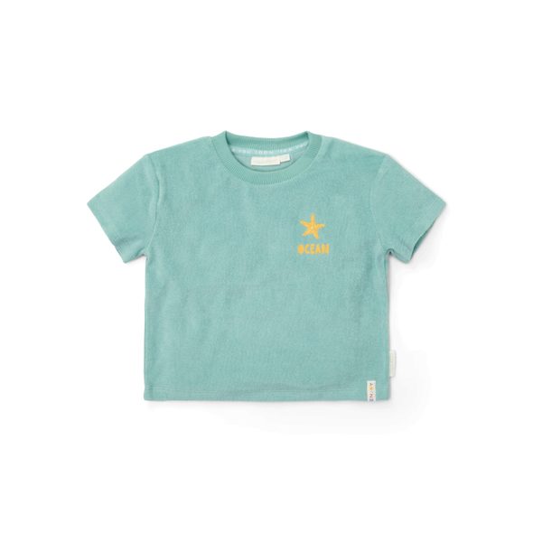 LITTLE DUTCH TRIČKO A KRAŤASY SEASHELLS / STRIPES SURF BLUE VEL. 98/104 - SOUPRAVY - PRO DĚTI