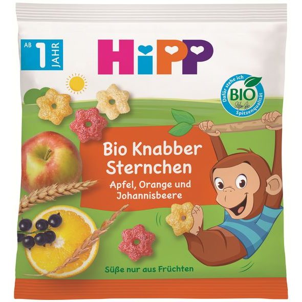 HIPP BIO DĚTSKÉ OVOCNÉ OBILNÉ KŘUPKY - TYČINKY/SUŠENKY - KRMENÍ