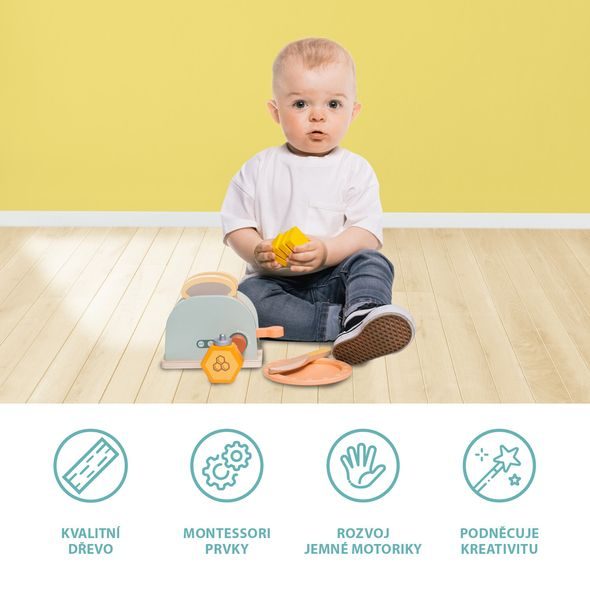 ZOPA DŘEVĚNÝ TOASTER SET - JAKO MAMINKA - PRO DĚTI