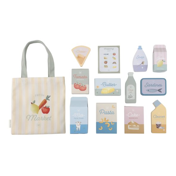 LITTLE DUTCH NÁKUPNÍ VOZÍK S DOPLŇKY DŘEVĚNÝ - LITTLE DUTCH - PRO DĚTI