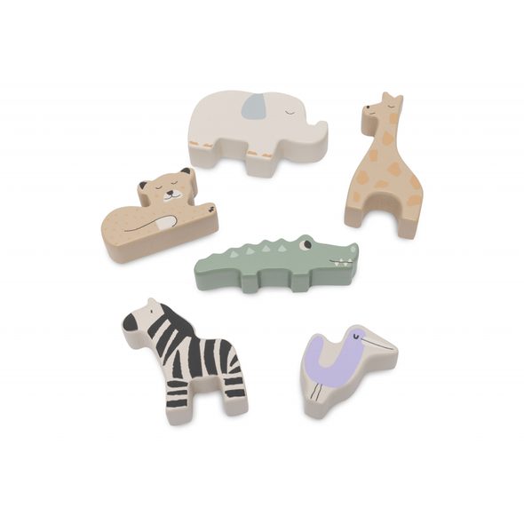 JOLLEIN VKLÁDACÍ ZVÍŘÁTKA DŘEVĚNÁ JUNGLE JAMBO - MOTORICKÉ A HRY - PRO DĚTI