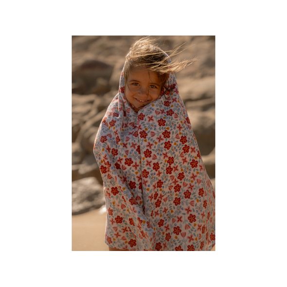 LITTLE DUTCH PLÁŽOVÁ OSUŠKA 120X60 CM SUNNY FLOWERS - OSUŠKY A DĚTSKÉ ŽUPANY - KOUPÁNÍ A ZDRAVÍ