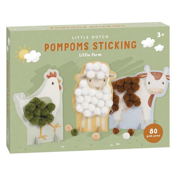 LITTLE DUTCH KREATIVNÍ SADA S BAMBULKAMI FARMA - HRAČKY PRO DĚTI - PRO DĚTI