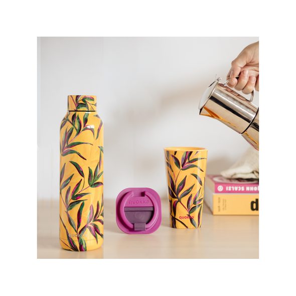 QUOKKA PLASTOVÝ CESTOVNÍ HRNEK FLUX SUN GARDEN 450 ML - SPORTOVNÍ LAHVE - KRMENÍ