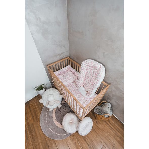 ENIE BABY HNÍZDEČKO DO POSTÝLKY SATINE PINK LEAVES - HNÍZDEČKA - SPINKÁNÍ