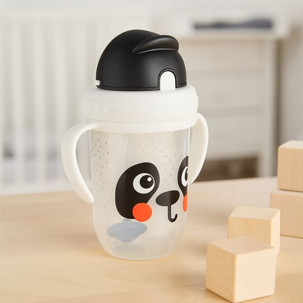 CANPOL BABIES HRNEČEK NEVYLÉVACÍ SE SLÁMKOU A ZÁVAŽÍM BABIESBOO270ML PANDA - DĚTSKÉ HRNEČKY - KRMENÍ