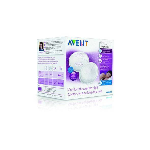 PHILIPS AVENT PRSNÍ VLOŽKY JEDNORÁZOVÉ NOČNÍ 20KS - PRSNÍ VLOŽKY - PRO MAMINKY