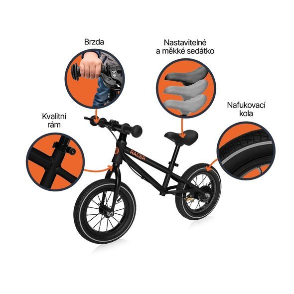 ZOPA ODRÁŽEDLO RACER S BRZDOU - DĚTSKÁ KOLA ODRÁŽECÍ - NOŠENÍ & SPORT