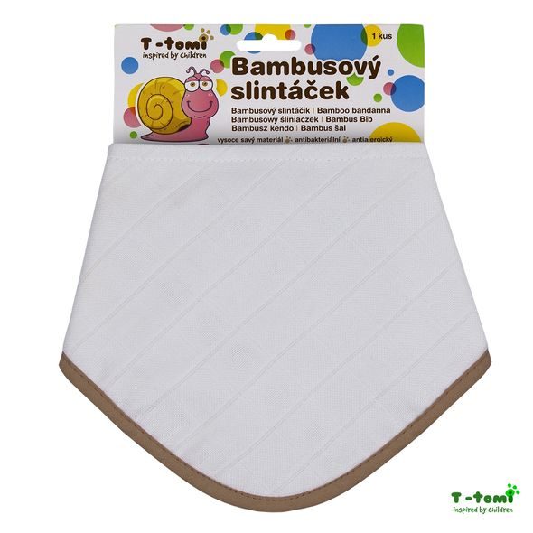 T-TOMI BIO BAMBUSOVÝ SLINTÁČEK JEDNOBAREVNÝ - BRYNDÁKY - KRMENÍ