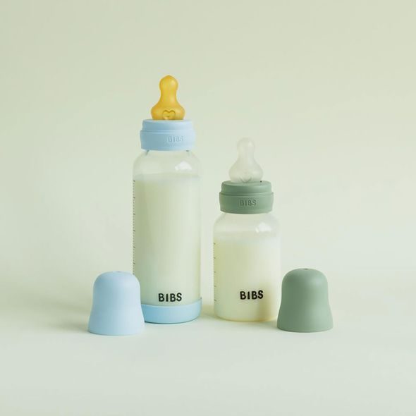 BIBS SET ANTIKOLIKOVÝCH KOJENECKÝCH LAHVÍ S KAUČUKOVÝM DUDLÍKEM - KOJENECKÉ LAHVE - KRMENÍ