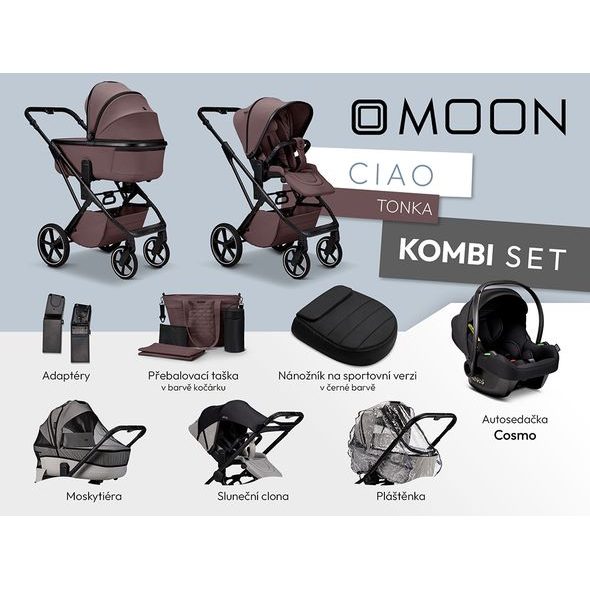 MOON CIAO KOMBI SET - TONKA - KOMBINACE S PŘÍSLUŠENSTVÍM - KOČÁRKY A PŘÍSLUŠENSTVÍ