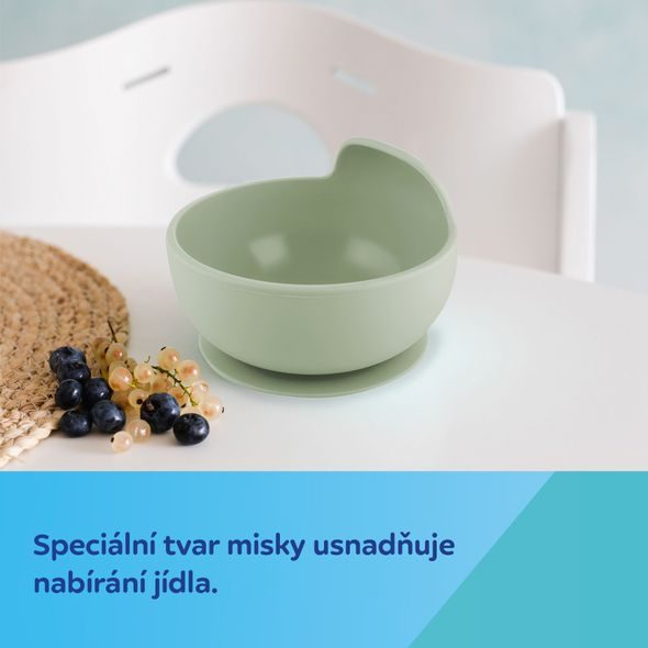 CANPOL BABIES SILIKONOVÁ MISKA S PŘÍSAVKOU 330ML ZELENÁ - MISKY, TALÍŘKY A PODLOŽKY - KRMENÍ