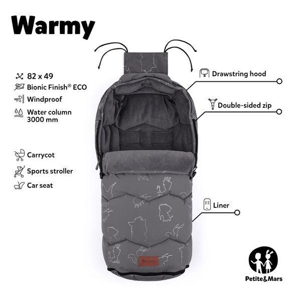 PETITE&MARS FUSAK 4V1 WARMY - FUSAKY DO KOČÁRKU - KOČÁRKY A PŘÍSLUŠENSTVÍ