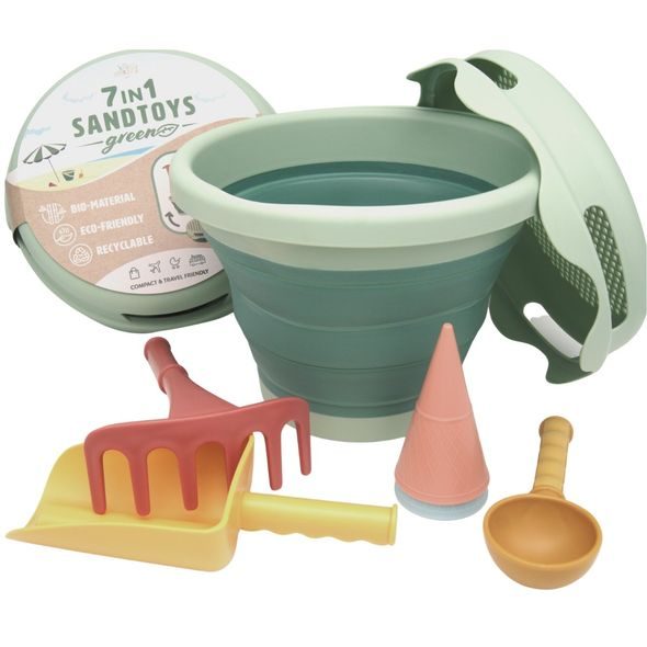 COMPACTOYS SKLÁDACÍ SADA NA PÍSEK 7V1 ZELENÁ - HRAČKY NA PÍSEK - PRO DĚTI
