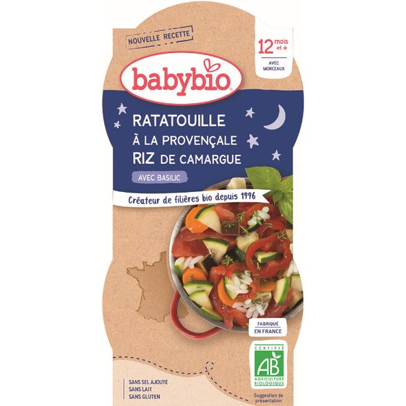 BABYBIO RATATOUILLE S RÝŽÍ 2X200 G - MASO/ZELENINA - KRMENÍ