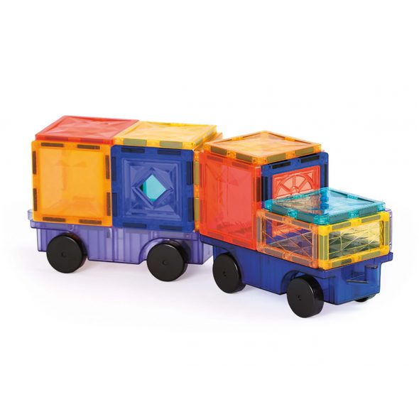 LUDI MAGNETICKÁ STAVEBNICE S AUTY 63 KS - STAVEBNICE A PUZZLE - PRO DĚTI