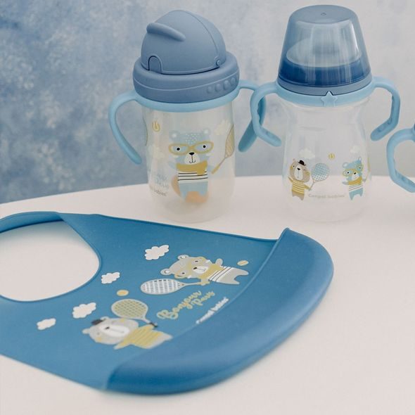 CANPOL BABIES BRYNDÁK SILIKONOVÝ S KAPSOU BONJOUR PARIS MODRÝ - BRYNDÁKY - KRMENÍ