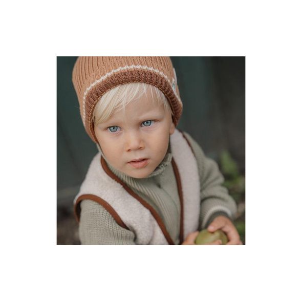 LITTLE DUTCH ČEPIČKA PLETENÁ BROWN VEL. 92/104 - ČEPIČKY A KLOBOUČKY - PRO DĚTI