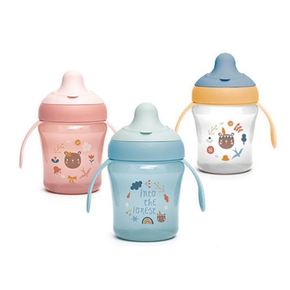 SUAVINÉX NEROZLITNÝ HRNÍČEK FOREST 200ML - RŮŽOVÝ - DĚTSKÉ HRNEČKY - KRMENÍ