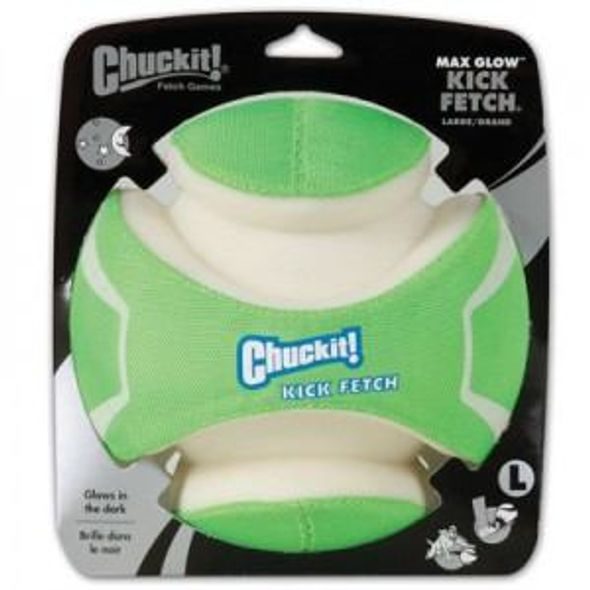 CHUCKIT! MÍČ KICK FETCH MAX GLOW LARGE - SVÍTÍCÍ - APORTOVACÍ HRAČKY PRO PSY - CHOVATELSKÉ POTŘEBY MALVÍKZOO