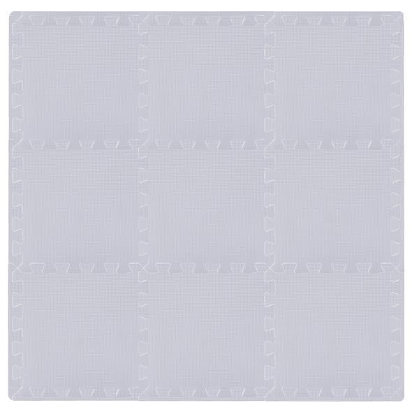 RIALTO BABY HRACÍ PODLOŽKA PUZZLE S OKRAJEM SILVER 92X92 CM - HRACÍ PODLOŽKY NA ZEM - SPINKÁNÍ