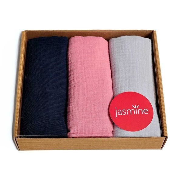 JASMINE MUŠELINOVÉ PLENY BOX LUX 3 60X80 3KS - LÁTKOVÉ PLENY SKLÁDANÉ - PŘEBALOVÁNÍ