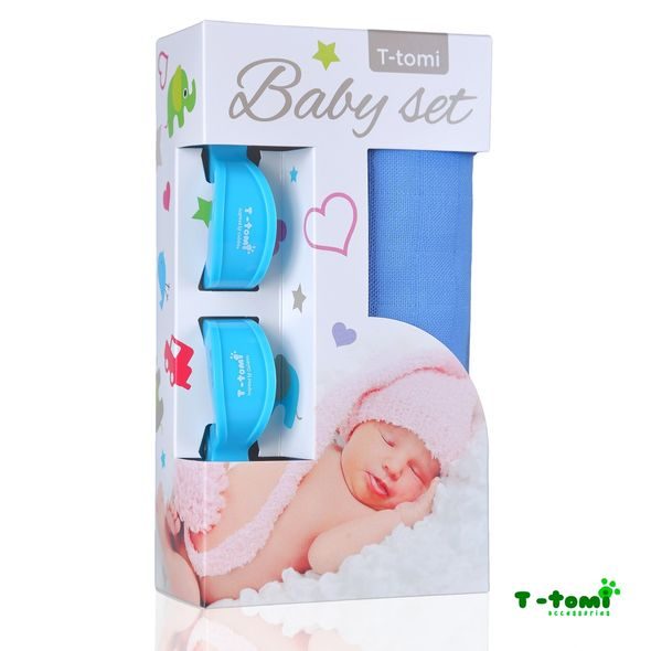T-TOMI BABY SET BAMBUSOVÁ OSUŠKA BAREVNÁ + KOČÁRKOVÝ KOLÍČEK - ZAVINOVACÍ PLENY / OSUŠKY VELKÉ - PŘEBALOVÁNÍ