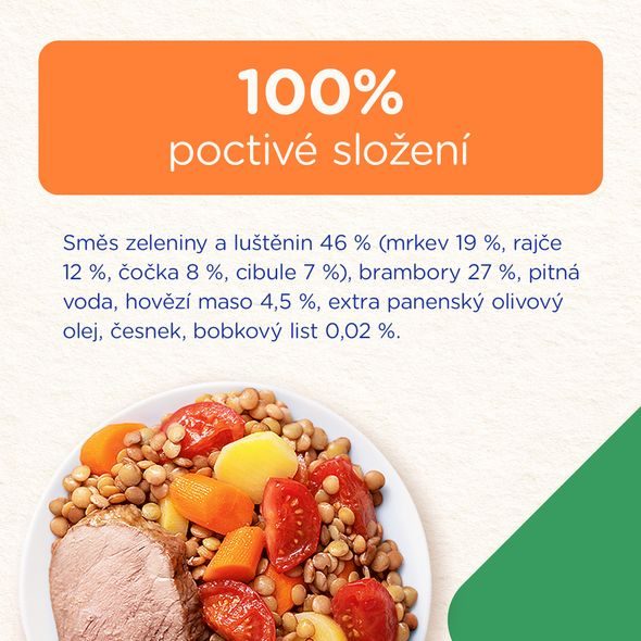 SUNAR PŘÍKRM DUŠENÁ ZELENINA S ČOČKOU 10M+ 190G - MASO/ZELENINA - KRMENÍ
