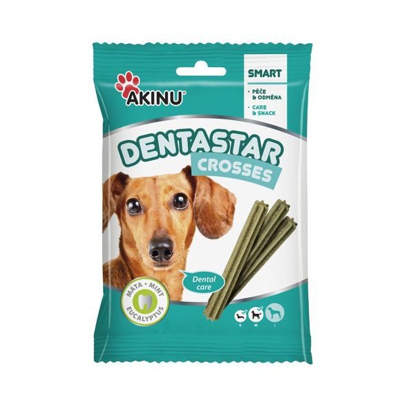 AKINU DENTASTAR MINI PRO MALÉ A STŘEDNÍ PSY 7 KS - DENTÁLNÍ PAMLSKY PRO PSY - CHOVATELSKÉ POTŘEBY MALVÍKZOO