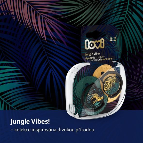 LOVI SILIKONOVÝ DYNAMICKÝ DUDLÍK JUNGLE VIBES 3-6M 2KS HOLKA - ŠIDÍTKA A DOPLŇKY - KRMENÍ