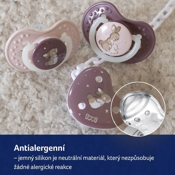 LOVI DUDLÍK SVÍTÍCÍ SILIKONOVÝ DYNAMICKÝ NIGHT&DAY 0-6M 2KS HOLKA - ŠIDÍTKA A DOPLŇKY - KRMENÍ