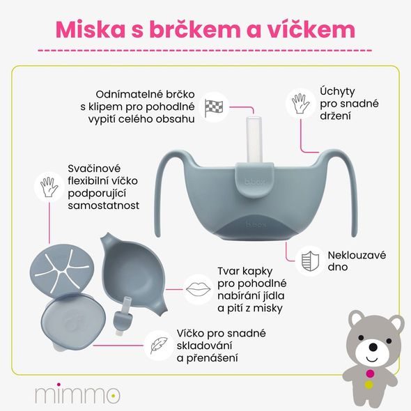 B.BOX MISKA S BRČKEM A VÍČKEM 3V1 - ZELENÁ - MISKY, TALÍŘKY A PODLOŽKY - KRMENÍ