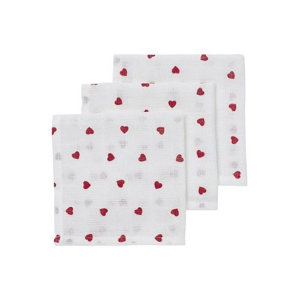 MEYCO PLENA-ŽÍNKA 3-BALENÍ - SWEET HEART - LÁTKOVÉ PLENY SKLÁDANÉ - PŘEBALOVÁNÍ